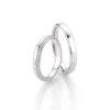 Alianzas de boda de oro blanco con diamantes