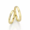 Alianzas de boda de oro amarillo con diamantes