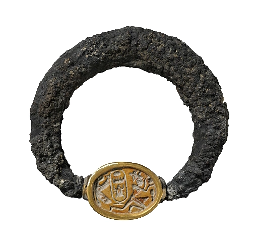 anell antic de plata i or