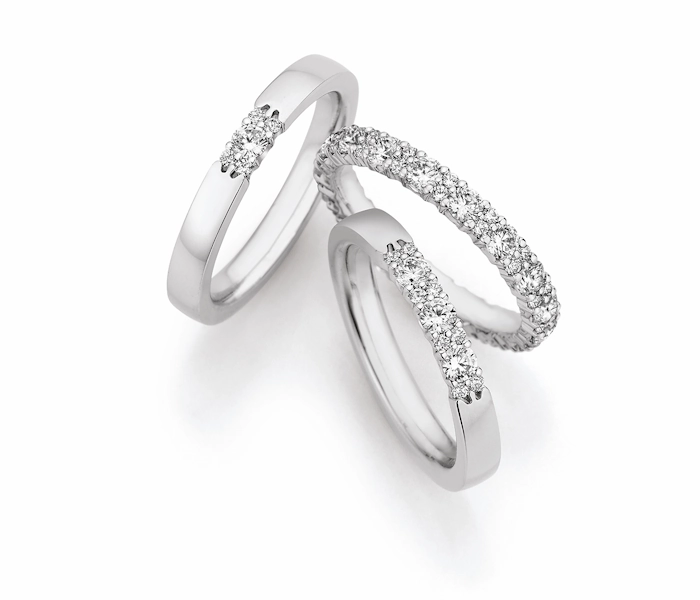 anillos de la memoria en oro blanco con paladio