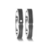 Alianzas de boda de acero y carbono con diamante