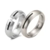 Alianzas de boda de acero y cerámica con diamante