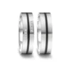 Alianzas de boda de acero y cerámica con diamantes