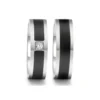Alianzas de boda de acero y cerámica con diamante
