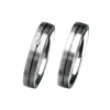 Alianzas de boda de acero con diamante
