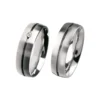 Alianzas de boda de acero con diamante
