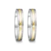 Alianzas de boda de acero y oro amarillo