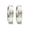 Alianzas de boda de acero y oro amarillo