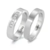 Alianzas de boda de acero con diamantes