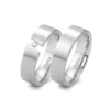 Alianzas de boda de acero con diamante