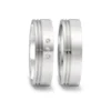 Alianzas de boda de acero con diamantes