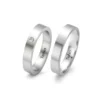 Alianzas de boda de acero con diamante