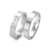 Alianzas de boda de acero con diamantes