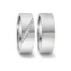 Alianzas de boda de acero con diamantes