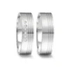 Alianzas de boda de acero con diamantes