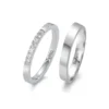 Alianzas de boda de acero con diamantes