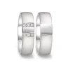 Alianzas de boda de acero con diamantes