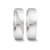 Alianzas de boda de acero con diamantes