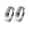 Alianzas de boda de acero con diamante