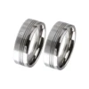 Alianzas de boda de acero con diamante