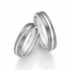 Alianzas de boda de titanio y oro blanco con diamantes