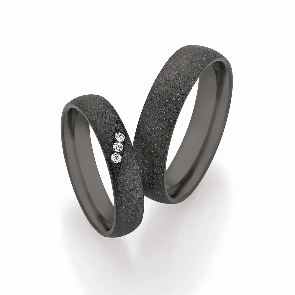 Alianzas de boda de zirconio con diamantes