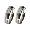 Alianzas de boda de acero con diamante
