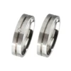 Alianzas de boda de acero con diamante