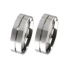 Alianzas de boda de acero con diamante