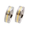 Alianzas de boda de acero y oro amarillo con diamante