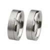 Alianzas de boda de acero con diamante