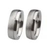 Alianzas de boda de acero con diamante