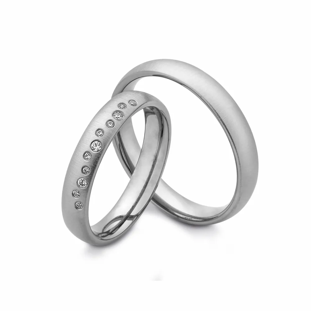Alianzas de boda de tántalo con diamantes