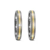 Alianzas de boda de titanio y oro amarillo con diamante