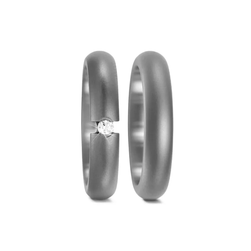 Alianzas de boda de titanio con diamante