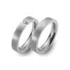 Alianzas de boda de titanio con diamante