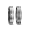 Alianzas de boda de titanio y plata con diamante
