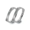 Alianzas de boda de titanio con diamante