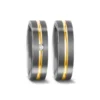 Alianzas de boda de titanio y oro amarillo con diamante