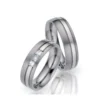 Alianzas de boda de titanio y platino con diamantes