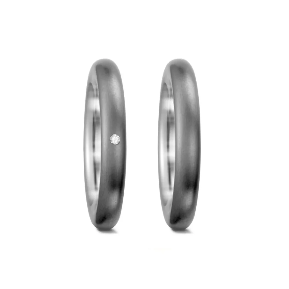 Alianzas de boda de titanio con diamante