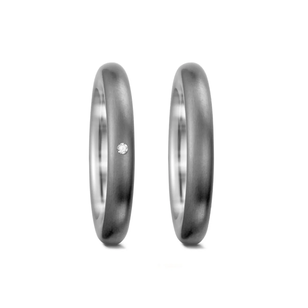 Alianzas de boda de titanio con diamante