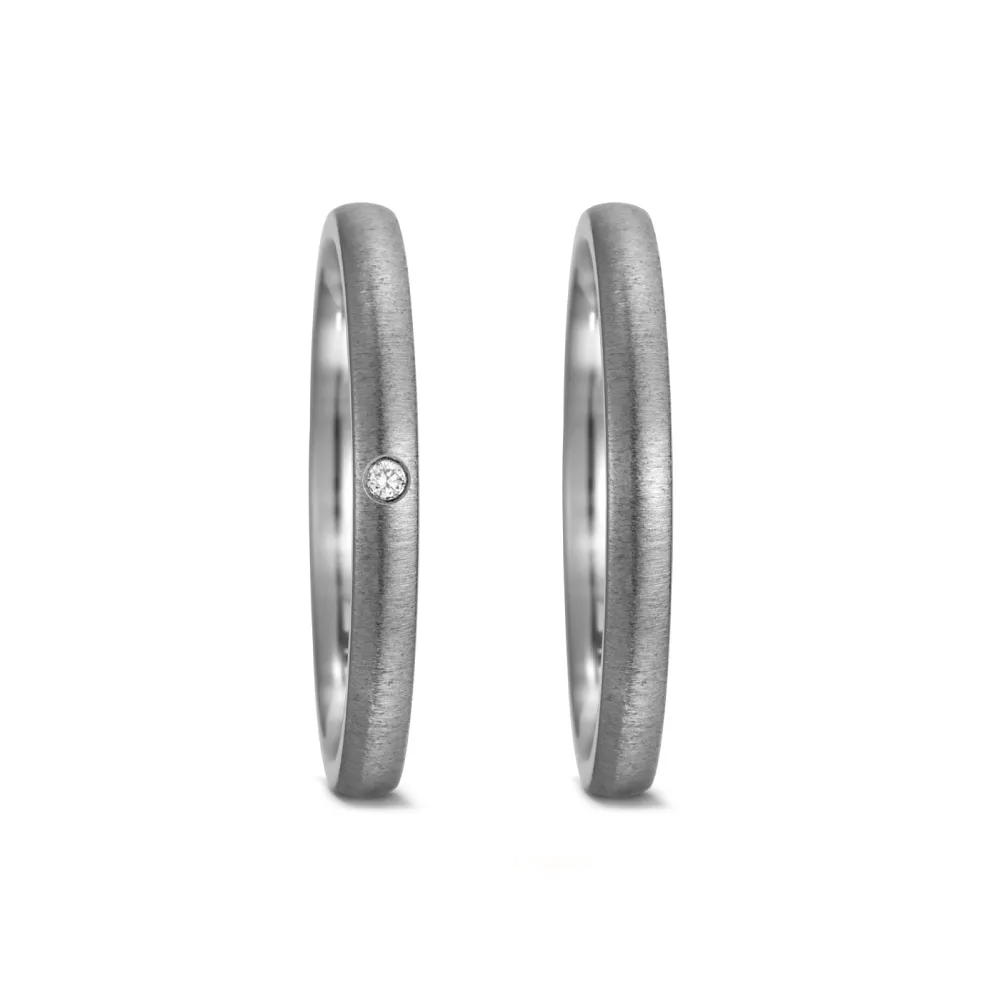 Alianzas de boda de titanio con diamante