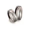Alianzas de boda de titanio con diamantes