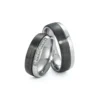 Alianzas de boda de titanio y carbono con diamantes