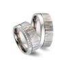 Alianzas de boda de titanio con diamantes