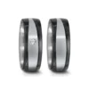 Alianzas de boda de titanio y carbono con diamante