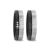 Alianzas de boda de carbono y acero con diamantes