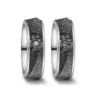 Alianzas de boda de titanio y carbono con diamante