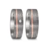 Alianzas de boda de tántalo y oro rosado con diamante